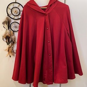 American Apparel Red Fleece Cape